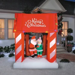 Airblown Inflatable Animated Mr. & Mrs. Santa Claus Porch Swing Scene Outdoor Yard Decoration
