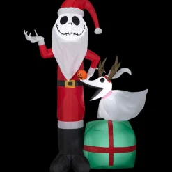 Airblown Inflatable Light-Up The Nightmare Before Christmas Jack & Zero Yard Decoration