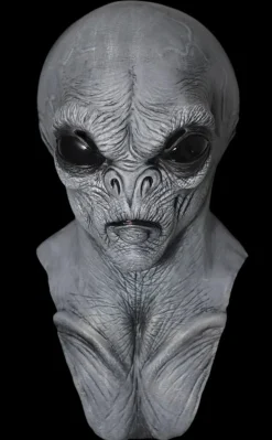 Alien Grey Halloween Mask and Hand Set