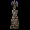 Animated Angel Tombstone Prop with LED Skulls, 5 ft 7 in