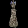 Animated Angel Tombstone Prop with LED Skulls, 5 ft 7 in