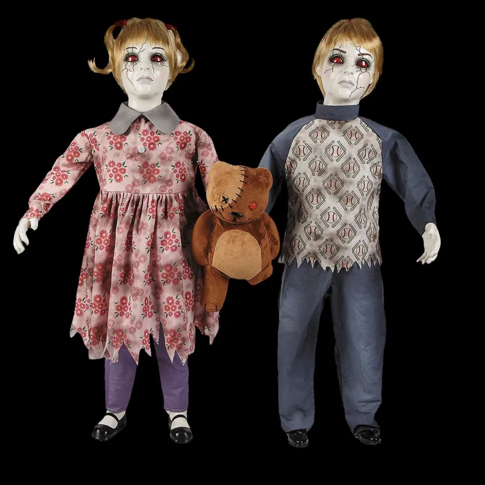 Apocalypse Twins with Stuffed Bear Halloween Animatronic