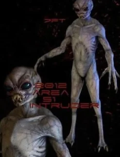 Area 51 Intruder Professional Alien Halloween Prop - 7 Foot Tall