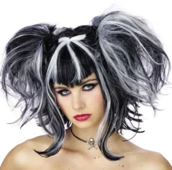 Bad Fairy - Black/White Halloween Wig