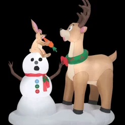 Blow Up Inflatable Caribou Snowman Outdoor Yard Decoration