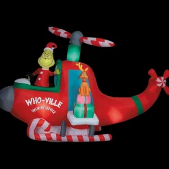 Blow Up Inflatable Dr. Seuss™ How the Grinch Stole Christmas Grinch in Helicopter Outdoor Yard Decoration
