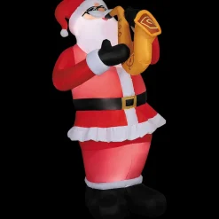 Blow Up Inflatable 6 Ft. Animated Santa with Saxophone Christmas Outdoor Yard Decoration