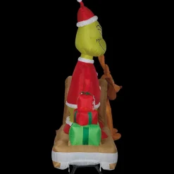 Blow Up Inflatable 6 Ft. Dr. Seuss™ How the Grinch Stole Christmas Grinch & Max with Sled Outdoor Yard Decoration