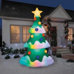 Blow Up Inflatable9 Ft. Rainbow Wave Lightshow Christmas Tree Outdoor Yard Decoration