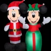 Blowup Inflatable Santa Mickey & Minnie with Built-In Lights Christmas Outdoor Yard Decoration