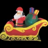 84" Blow Up Inflatable Santa Sleigh Outdoor Yard Decoration