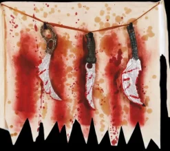 Butcher Apron With 3 Knives Horror Weapon Halloween Prop