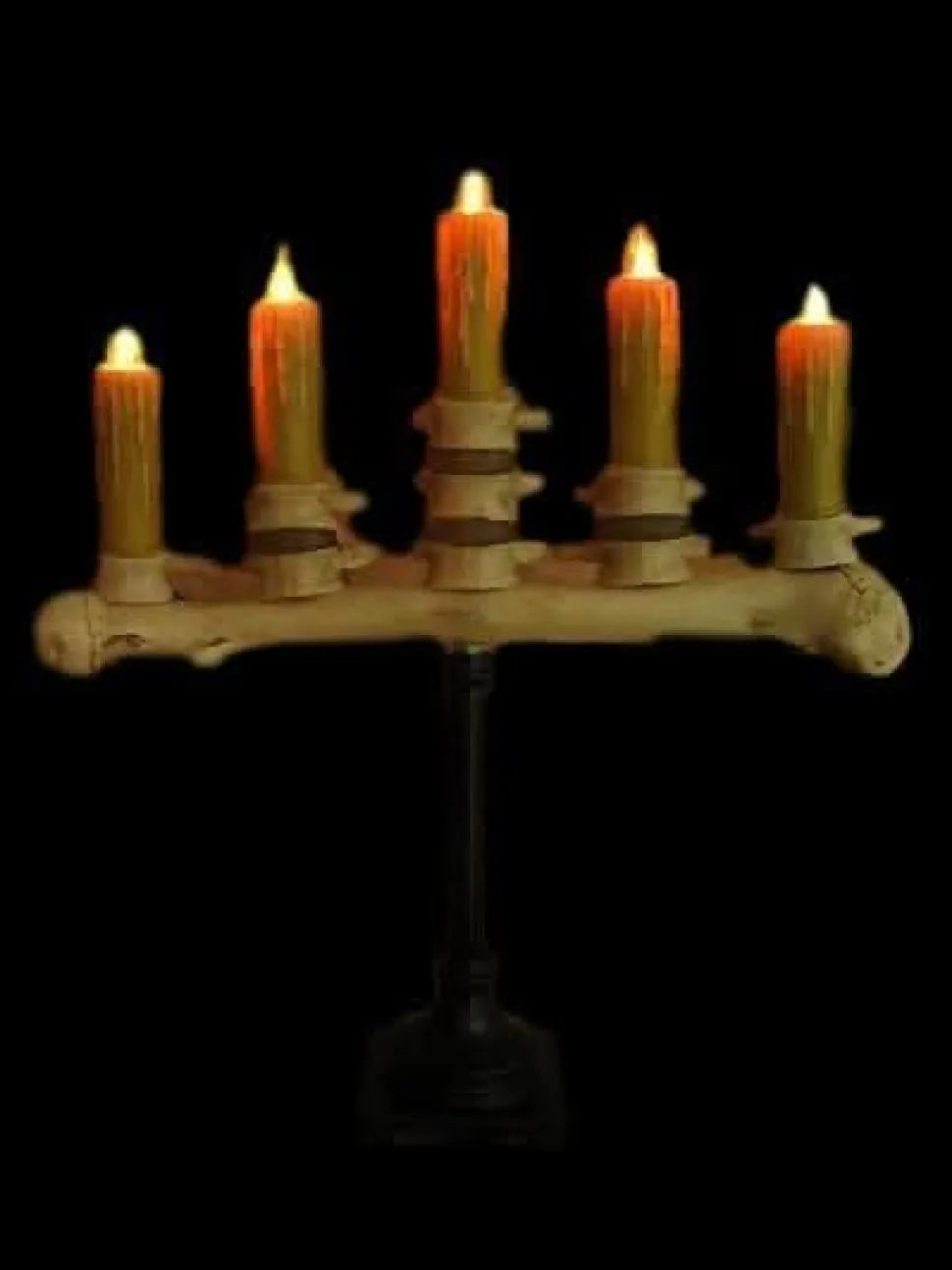 Candelabra Table Top Halloween Prop w/ 5 Flicker Candles Haunted House Lighting