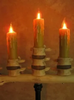 Candelabra Table Top Halloween Prop w/ 5 Flicker Candles Haunted House Lighting