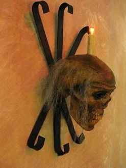 Corpsed Head Skull Wall Sconce Haunted House Lighting