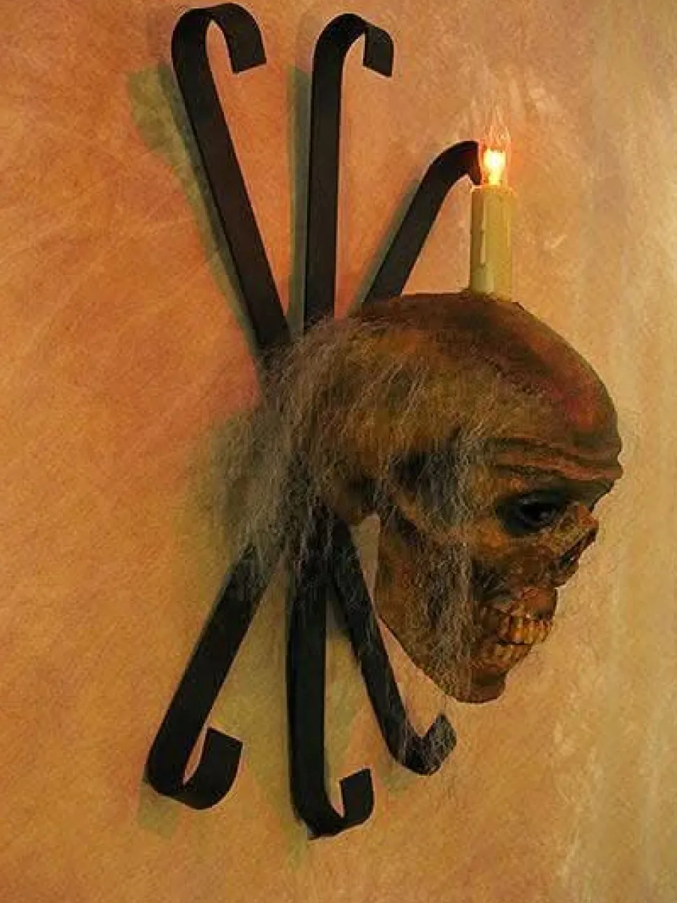 Corpsed Head Skull Wall Sconce Haunted House Lighting
