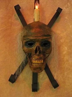 Corpsed Head Skull Wall Sconce Haunted House Lighting