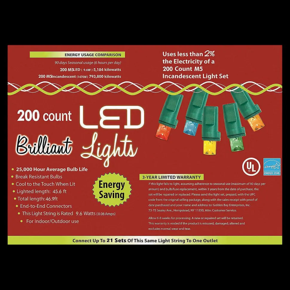200-Count M5 Multicolor Christmas String Lights