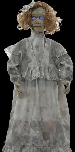 Cracked Victorian Doll Halloween Animatronic Decoration
