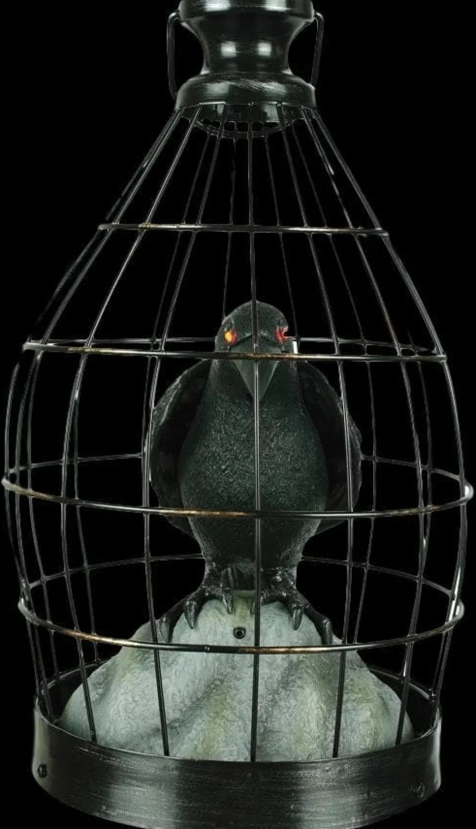 Crow in Cage Animated Halloween Prop