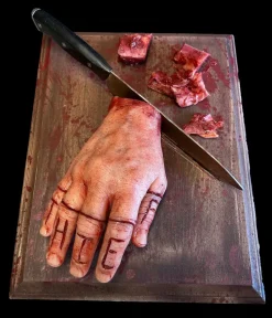 Cutting Board with Magnetic Fingers Human Body Part Halloween Prop