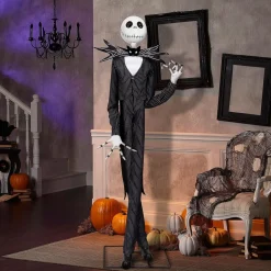 78" Deluxe Jack Skellington with Black & Purple Suit Halloween Animatronic Decoration