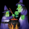 Double Witch and Cauldron Animated Air-blown Inflatable Decoration - 6 Foot Tall