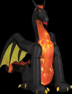 Dragon with Projection and Fire Air-blown Inflatable Halloween Decoration