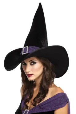 Elegant Witch - Black/Purple Halloween Costume Hat