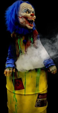 Evil Clown Barrel Fright Scare Animatronic