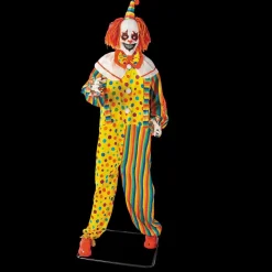 6-Foot Multicolor Clown Halloween Animatronic Prop