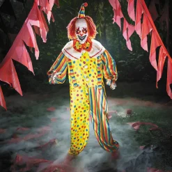 6-Foot Multicolor Clown Halloween Animatronic Prop