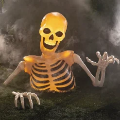 4 Foot Tall Light-Up Ground Breaking Skeleton Halloween Decoration