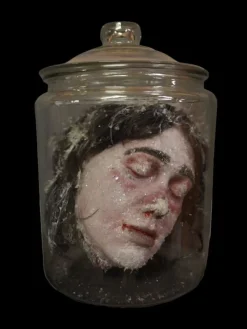 Frozen Jessica Head in Jar Halloween Prop
