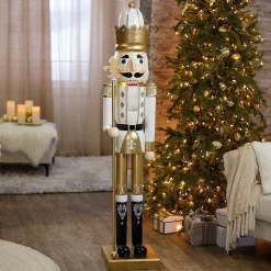 5 Ft. Giant Classic Gold Wood Holiday Nutcracker with Scepter
