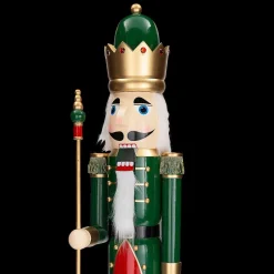 5 Ft. Giant Classic Green Wood Holiday Nutcracker with Scepter