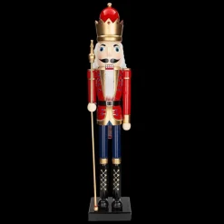 5 Ft. Giant Classic Red Wood Holiday Nutcracker with Scepter