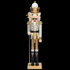 3 Ft. Large Classic Gold Wood Holiday Nutcracker with Scepter