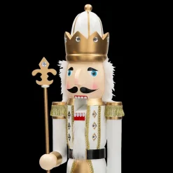 3 Ft. Large Classic Gold Wood Holiday Nutcracker with Scepter