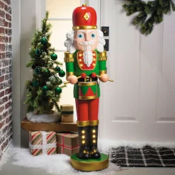 4 Ft. Light-Up Nutcracker with Drumsticks Christmas Decoration
