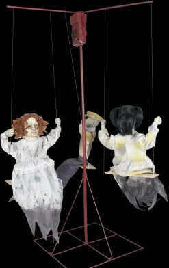 Ghostly Go Round - Creepy Dolls - 3 Dolls Halloween Animatronic Decoration