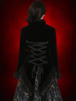 Gothic Vampiress Jacket in Black Velvet HD Hollywood Costume