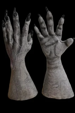 Grey Werewolf/Alien/Monster Hands Deluxe Latex Halloween Costume Gloves