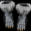 Grey Werewolf Feet Shoe Covers Halloween Costume Accessory