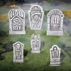 Grim Reaper RIP Foam Tombstone Halloween Decorations Set – 6 Pc.