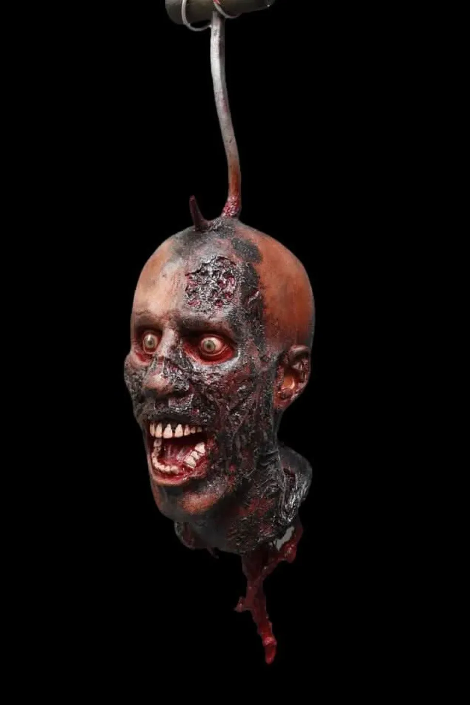 Hanging Burnt Zack Head Halloween Prop