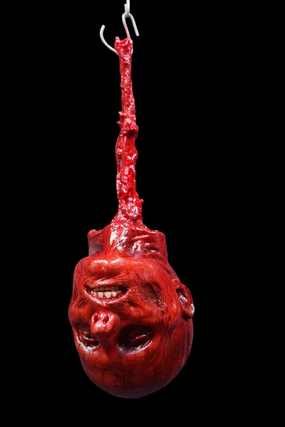 Hanging Skinned Luttra Head Halloween Prop