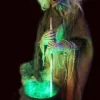Helga the Witch with Smoking Cauldron Halloween Prop