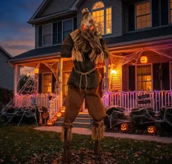 7" Light-Up Grim Stalker Scarecrow Halloween Animatronic Decoration