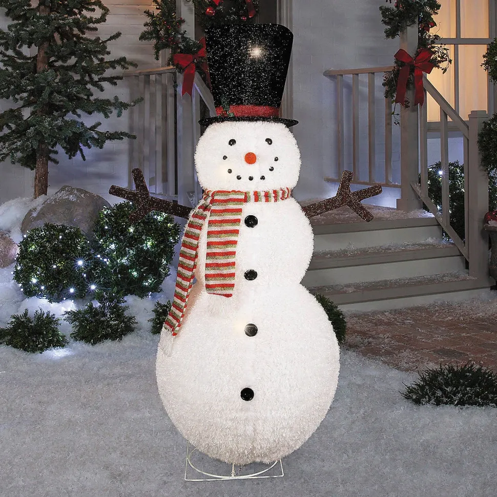 Light-Up Lantern Snowman with Top Hat Christmas Outdoor Yard Decoration